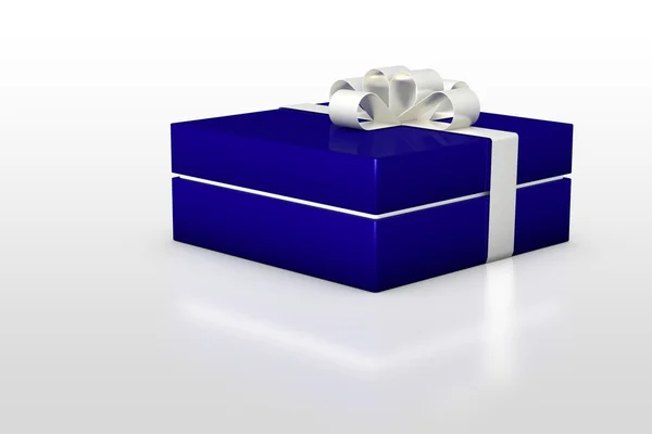 Een blauwe geschenkdoos — Stockfoto