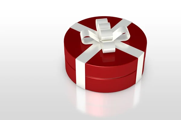 Bir kırmızı hediye kutusu — Stok fotoğraf