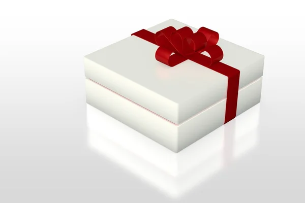 Uma caixa de presente branca — Fotografia de Stock