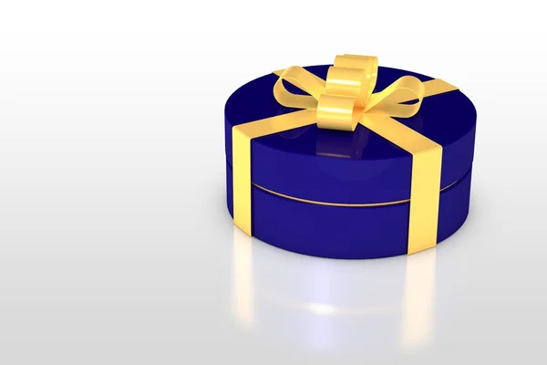 Uma caixa de presente azul — Fotografia de Stock