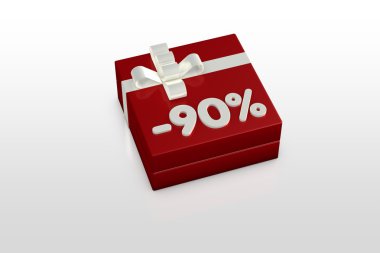  Kırmızı hediye kutuları üzerinde beyaz satış 