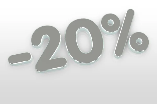 silver twenty percent discount symbol