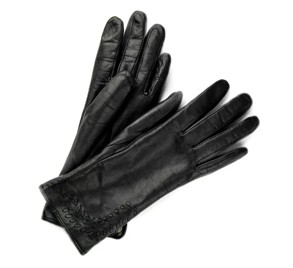 Womens leather gloves on a white background — Stock Photo, Image