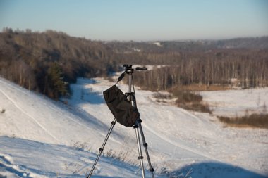  tripod kış manzara arka plan üzerinde
