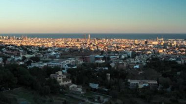 Barselona manzarası şehir günbatımı