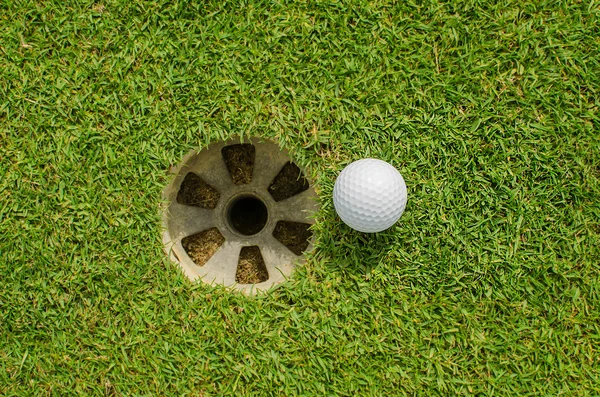 Golf into the hole — Stock Photo, Image