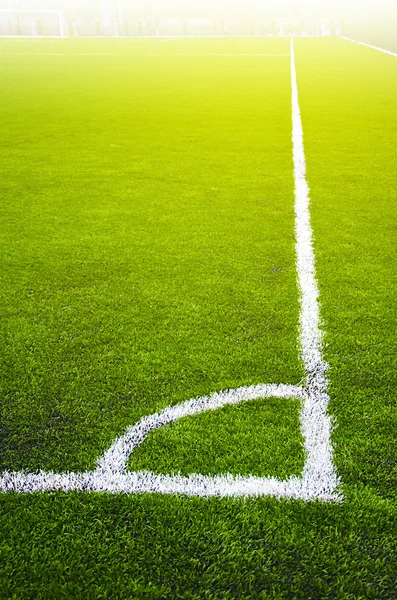 Campo de grama de futebol com marcação — Fotografia de Stock