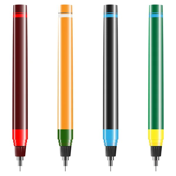 Realistic vector illustration of rapidograph pen on white background — Stock Vector
