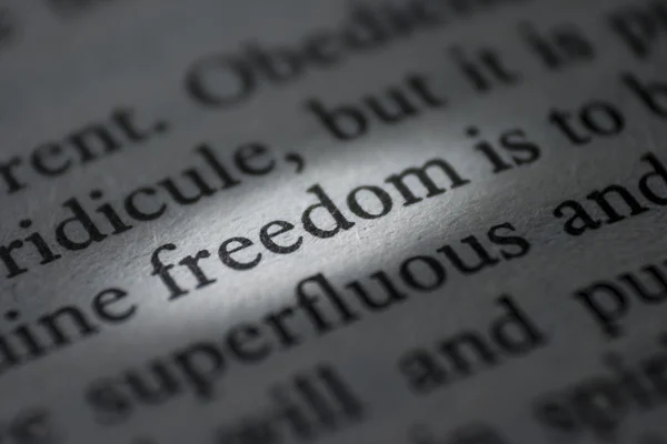 Μακροεντολή λέξη - ελευθερία — Φωτογραφία Αρχείου