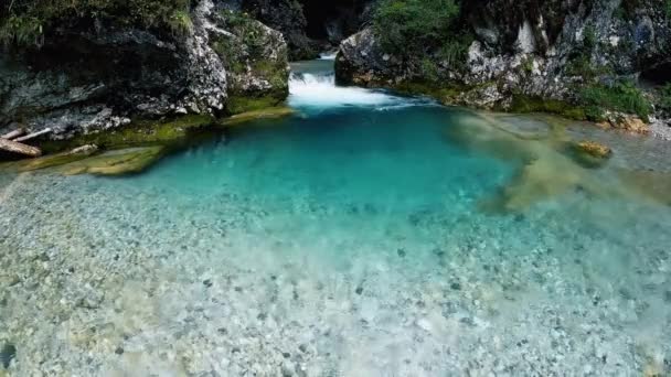 Панорама Водопадов Амола Доломиты Италия — стоковое видео
