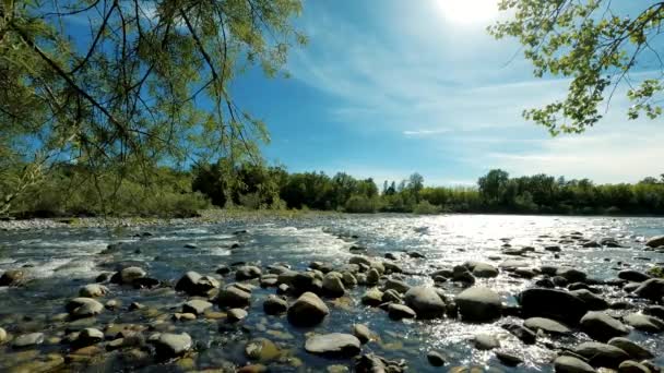 Krajobraz Rzeki Ticino Włochy — Wideo stockowe