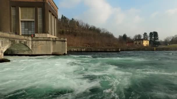 Barragem Para Produção Eletricidade — Vídeo de Stock