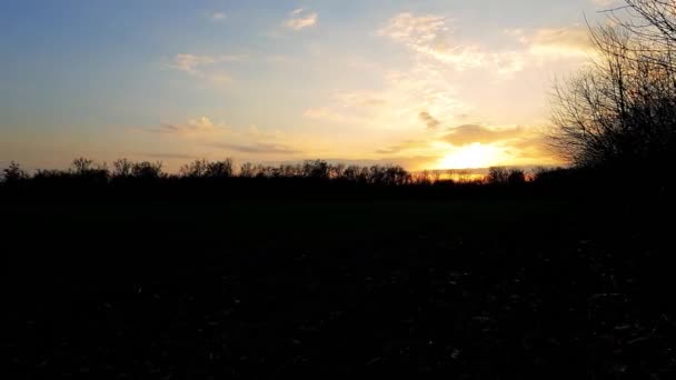 Calendário Pôr Sol Campo — Vídeo de Stock