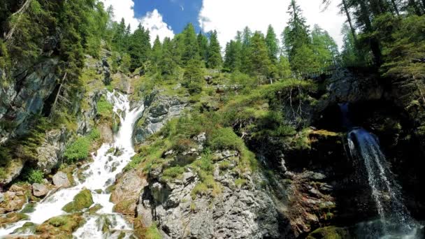 Valesinella Waterfalls Dolomites Italy — Stock Video