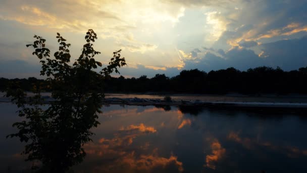 Krajobraz Zachodzie Słońca Nad Rzeką 2021 — Wideo stockowe