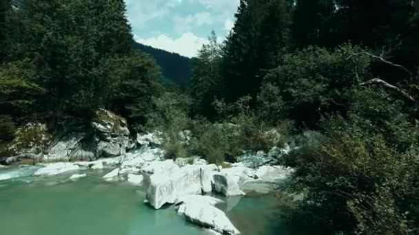 Аэродрон Панорама Потока Итальянских Альп — стоковое видео