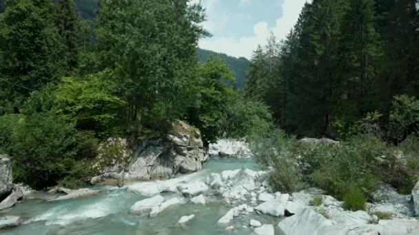 Drohne Aus Der Luft Sommerlandschaft Des Sarca Flusses — Stockvideo