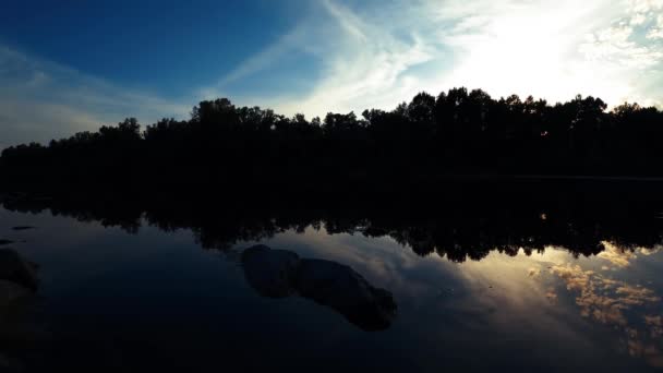 Summer Sunset River — Stock video