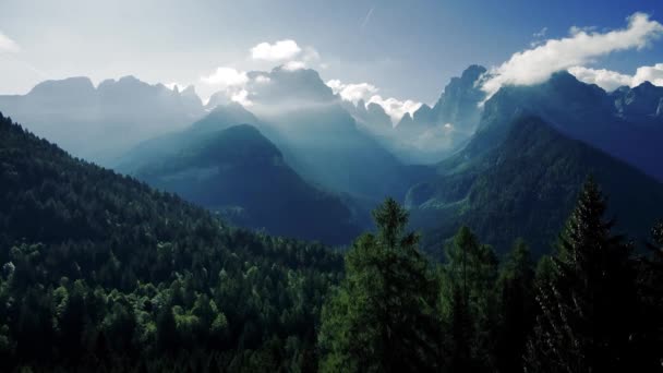 Drone Aereo Paesaggio Nelle Dolomiti Xii Apostolo — Video Stock