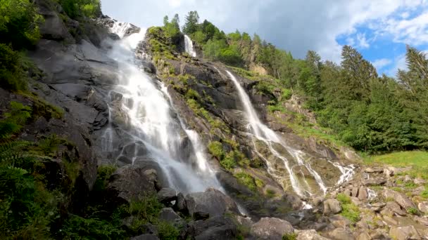 Şelaleler Nardis Trentino Dolomitleri Talya — Stok video