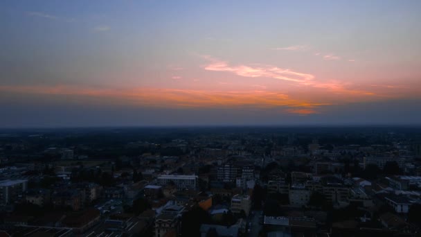 Aerial Drone Spektakularny Letni Zachód Słońca Mieście Busto Arsizio Włochy — Wideo stockowe