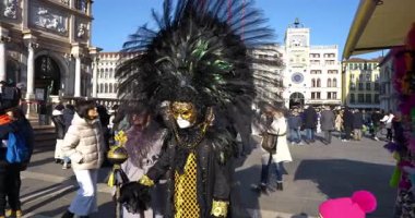 Venedik İtalya 'daki St. Mark Meydanı' nda 02-01-2026 tarihli fantastik karnaval maskesi.