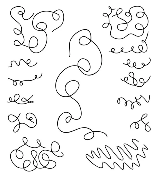 Handgetekende Vectorset Van Randen Kalligrafische Vormgevingselementen Tekstverdelers Voor Paginadecoraties Uitnodigingen — Stockvector