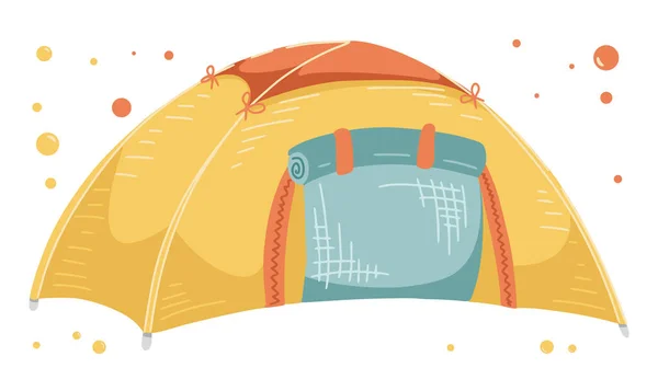 Tenda Kemah Dari Perkemahan Dan Set Rekreasi Luar Ruangan Diisolasi - Stok Vektor
