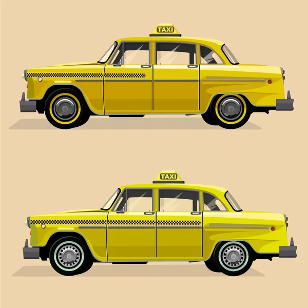 Vector gráfico amarillo, retro Taxi — Vector de stock