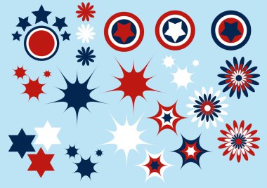 American French symbols set vector clipart