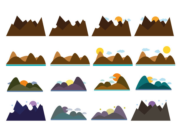 Mountain Landscape Set Vector