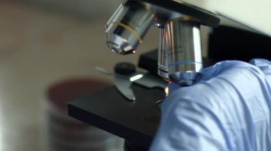 Mikrobiyoloji laboratuar mikroskobu Temizleme