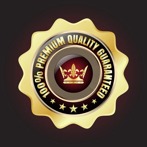 Insignia de calidad premium de oro — Vector de stock