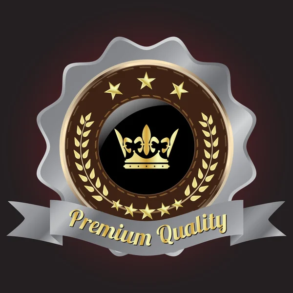 Gyllene premium kvalitet badge — Stock vektor