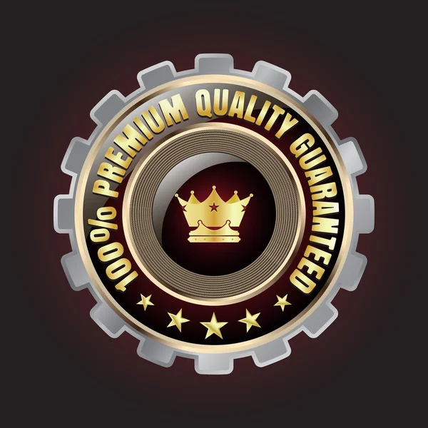 Insignia de calidad premium Golden-Silver — Vector de stock