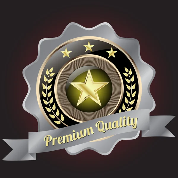 Zlaté prémiové kvality odznak — Stockový vektor