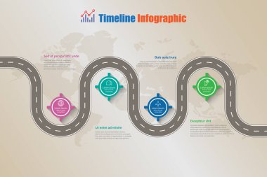 Soyut arkaplan dönüm noktası olan iş haritası bilgi çizelgesi şablonu modern diyagram teknolojisi dijital pazarlama veri sunum grafiği çizelgesi gösterimi