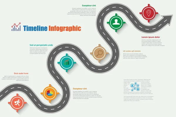 Roteiro Negócios Modelo Infográfico Linha Tempo Com Ponteiros Projetados Para Ilustração De Bancos De Imagens