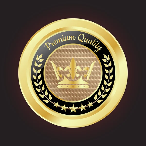 Insignia de calidad premium de oro — Vector de stock