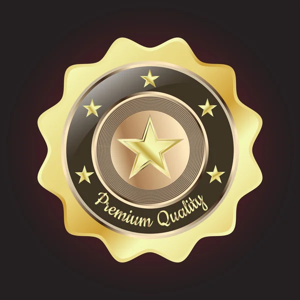 Badge di qualità premium dorato — Vettoriale Stock