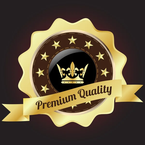 Emblema de qualidade Premium dourado — Vetor de Stock