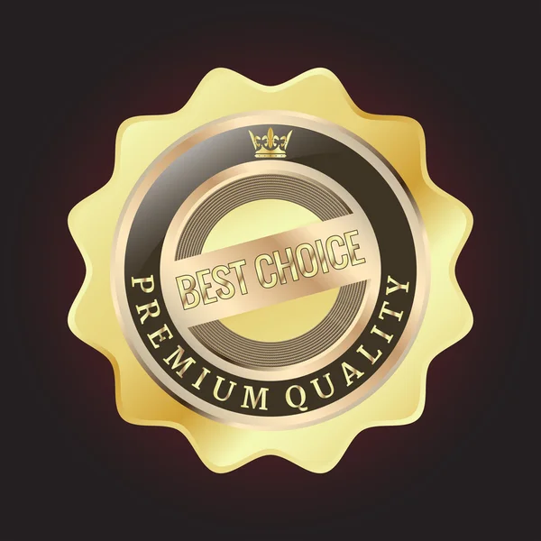 Insignia de calidad premium de oro — Vector de stock