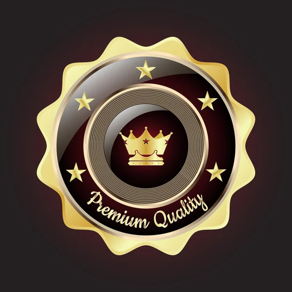 Badge di qualità premium dorato — Vettoriale Stock