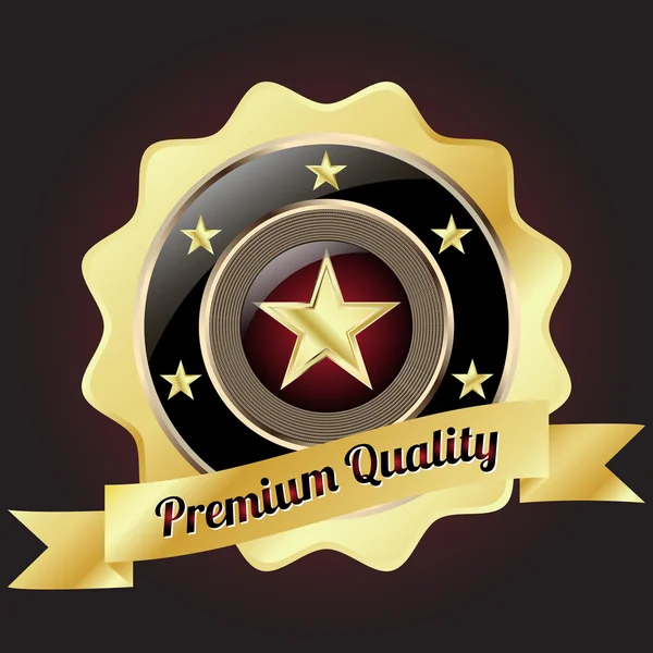 Insignia de calidad premium de oro — Archivo Imágenes Vectoriales