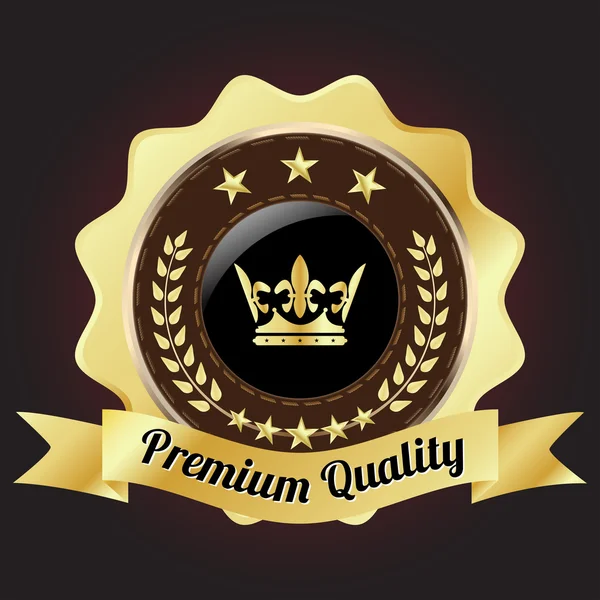 Emblema de qualidade Premium dourado — Vetor de Stock