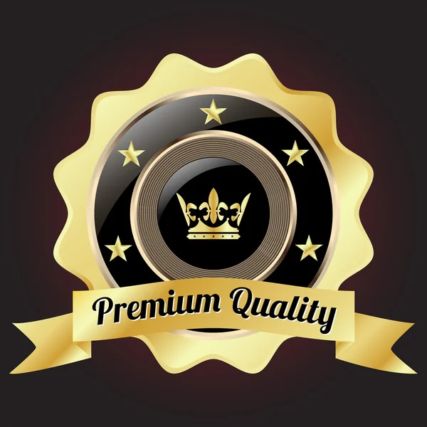 Gouden premium kwaliteit badge — Stockvector