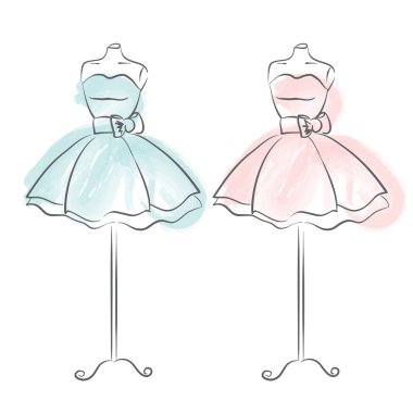 Yumuşak elbise vektör. Moda ve stil.