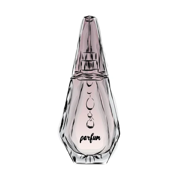 Flacon de parfum vecteur. Empreinte tendance. Mode & Style . — Image vectorielle