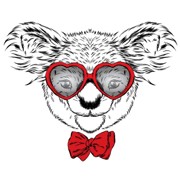 Симпатичная коала. День Святого Валентина. С любовью. Слушания . — стоковый вектор