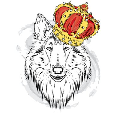 Kömür ocağı Crown. Köpek. Vektör çizim. Kral.